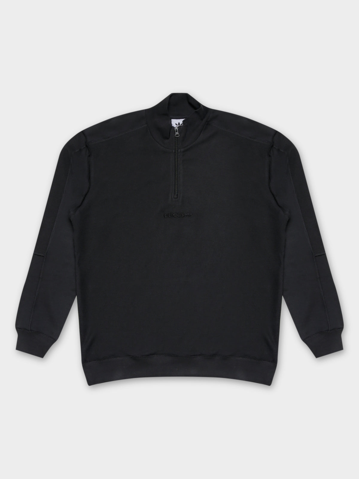 Loopback Quarter Zip Sweatshirt in Black
