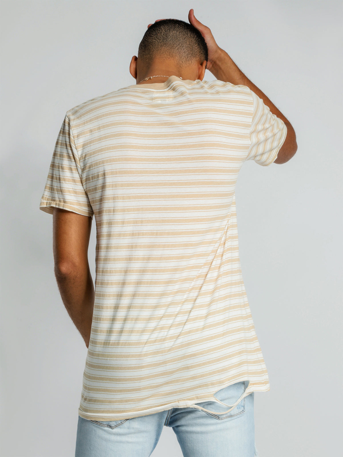 1cm Stripe T-Shirt in Yellow &amp; White