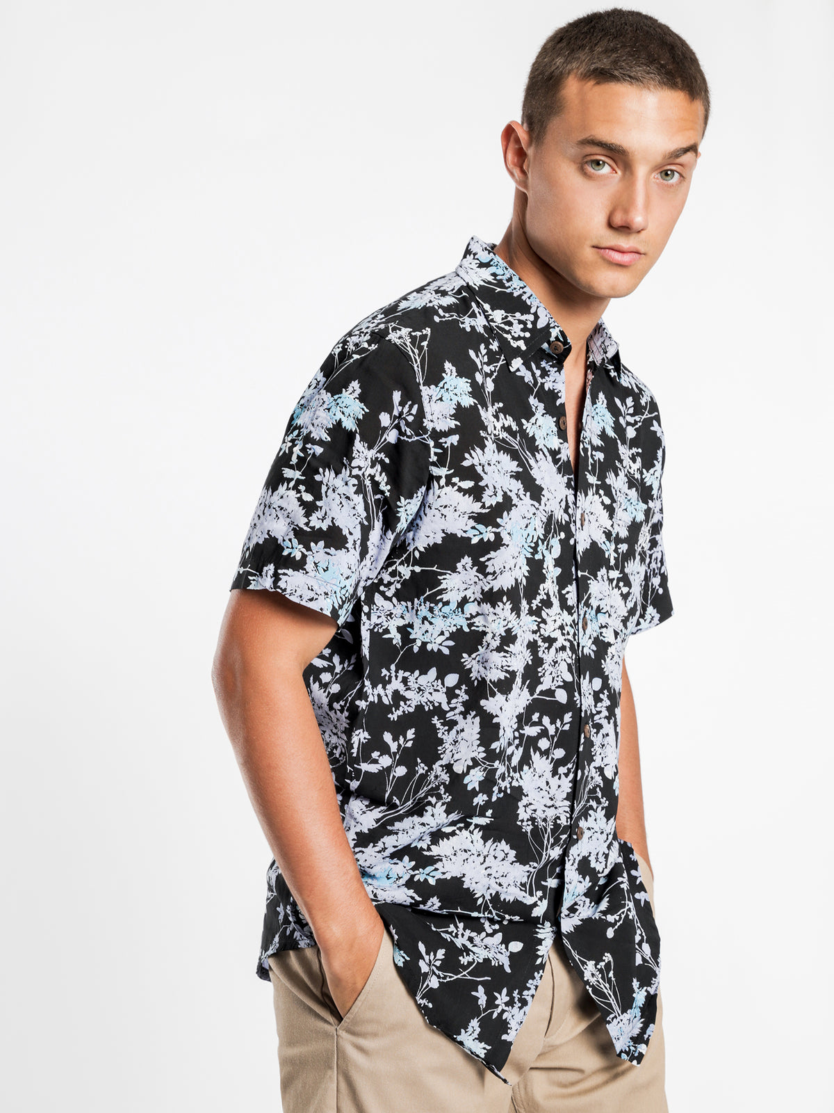 Stevie Shirt in Night Floral Blue