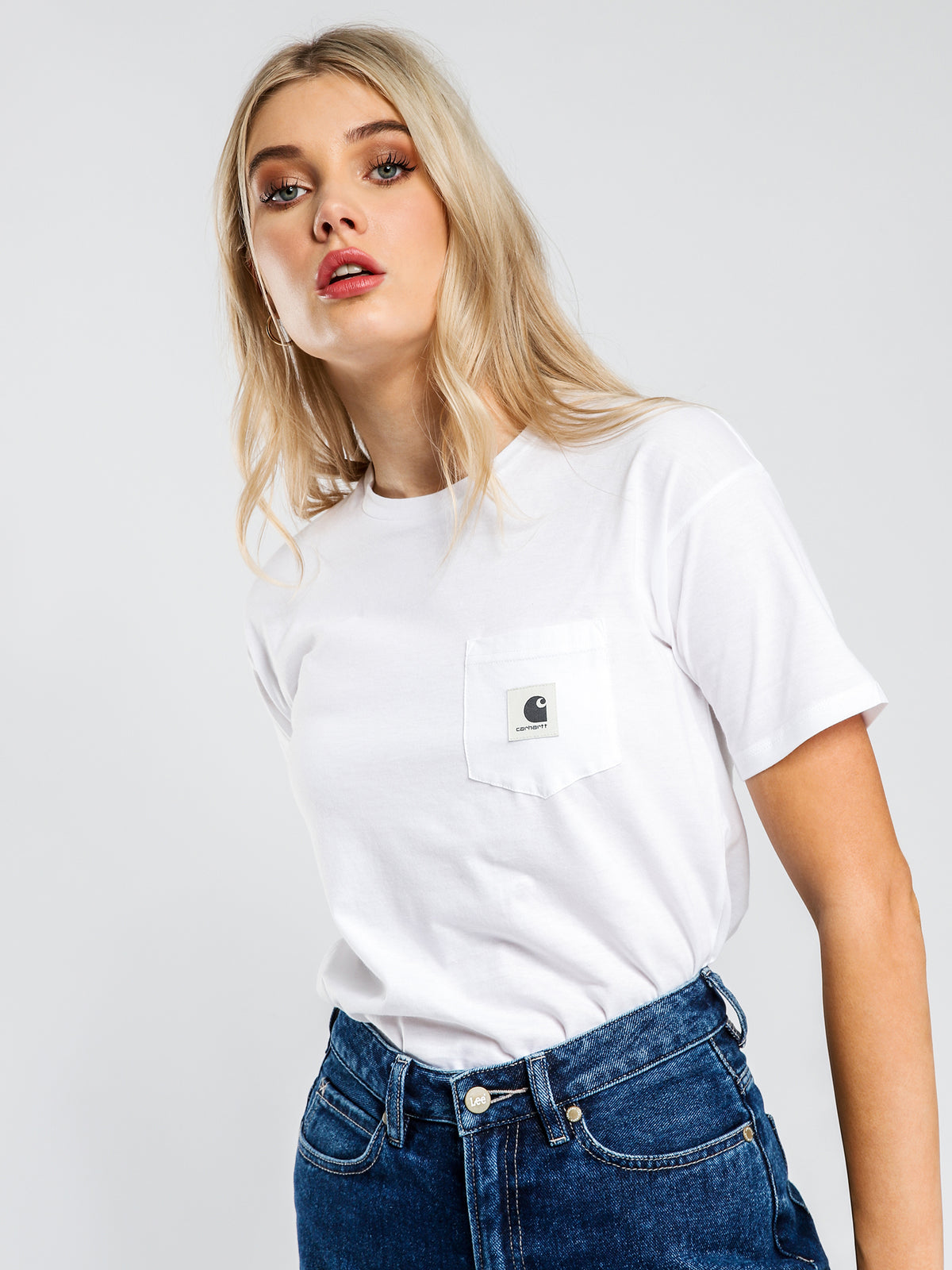 W S/S Carrie Pocket T-Shirt in White