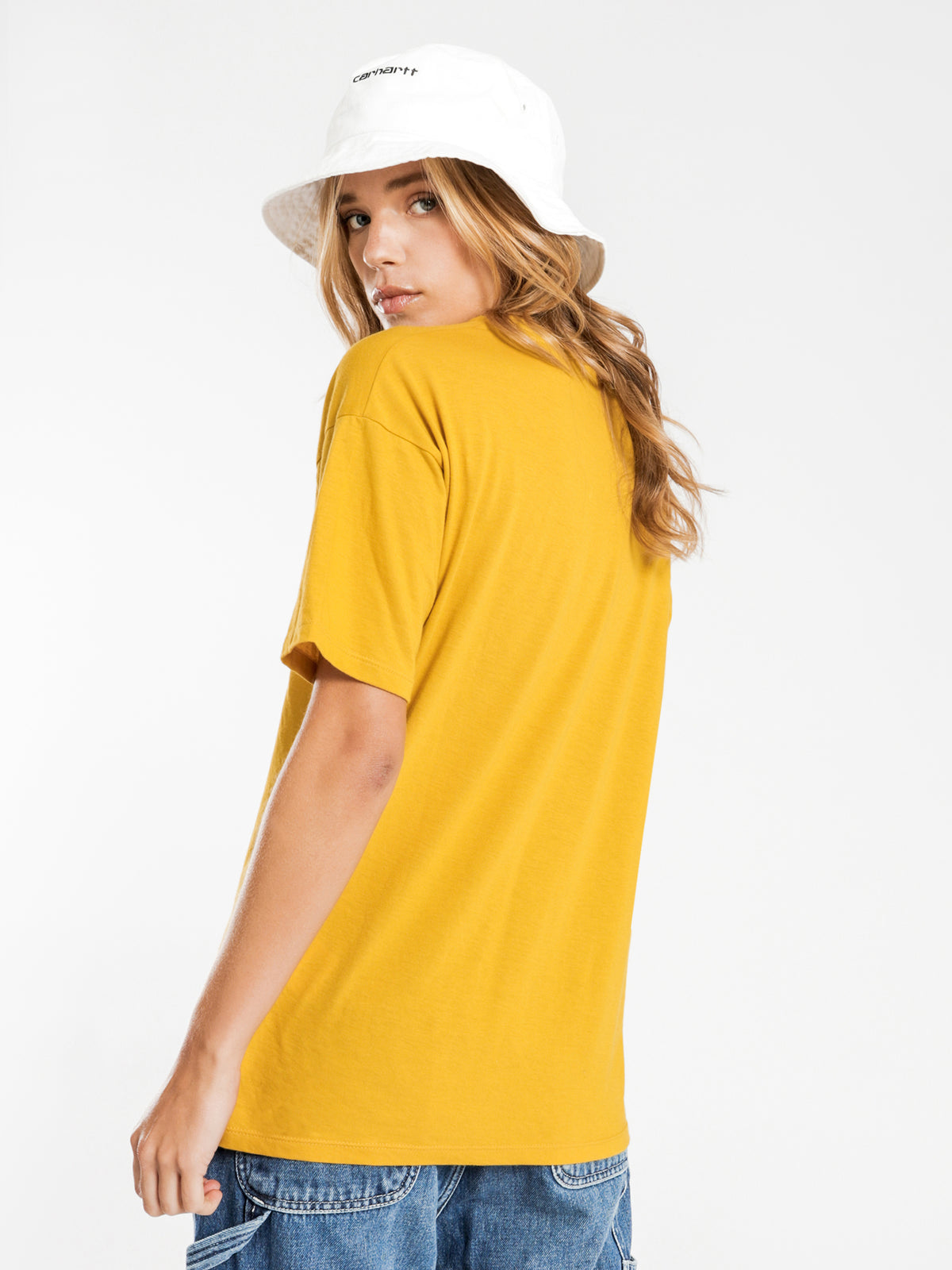 Carrie Short Sleeve Pocket T-Shirt in Yellow