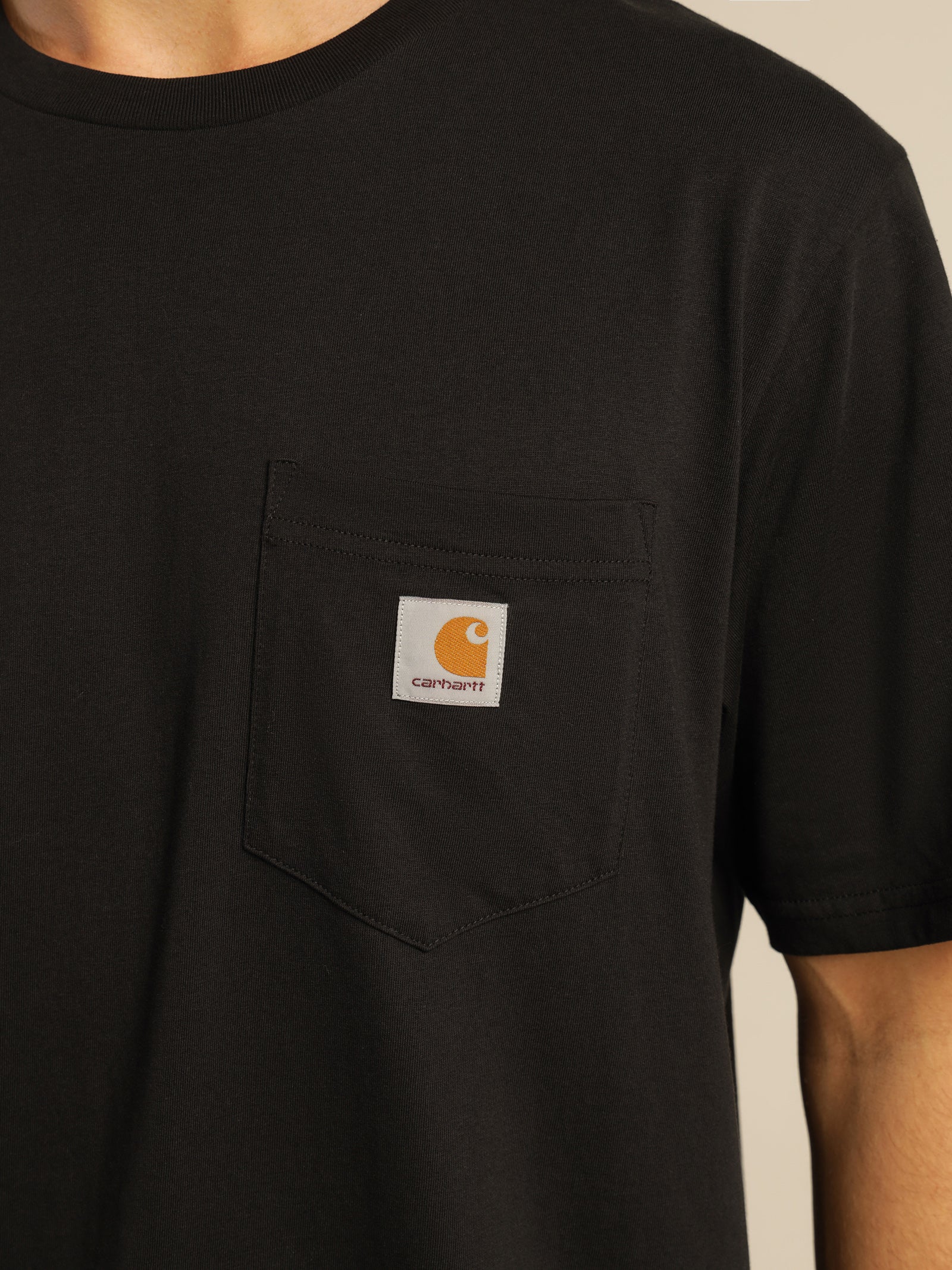 Pocket Short Sleeve T-Shirt in Black - Glue Store
