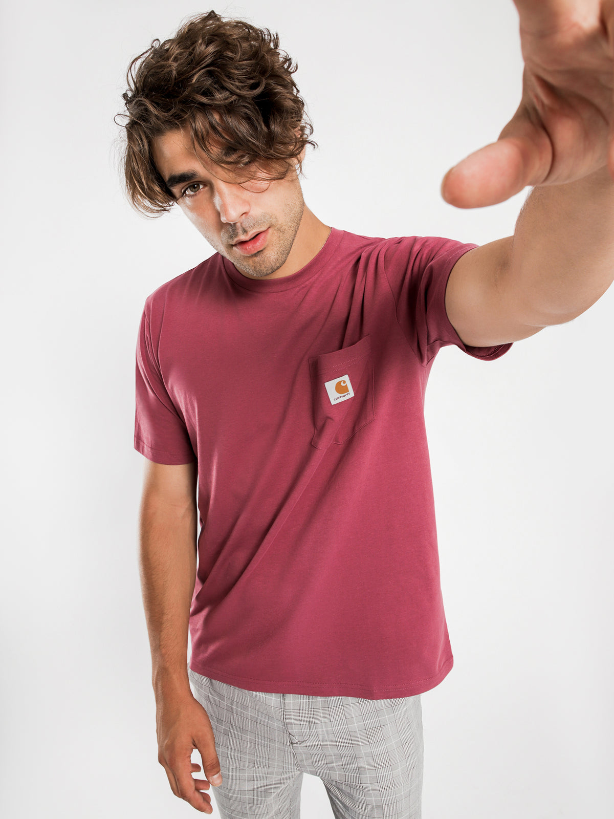 Pocket Short Sleeve T-Shirt in Fuchsia