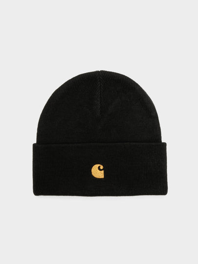 Chase Beanie in Black & Gold