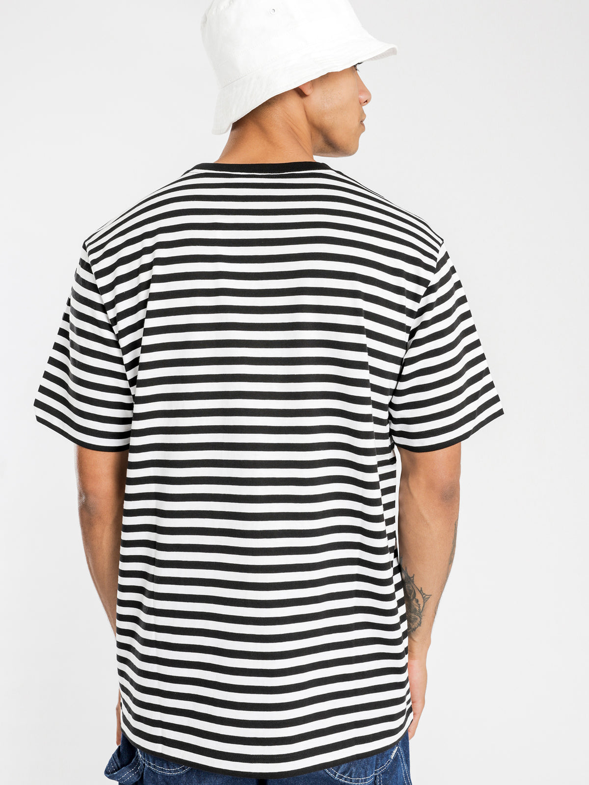 Haldon Pocket Short Sleeve T-Shirt in Black &amp; White Stripe