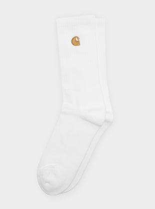 One Pair of Chase Socks in White & Gold
