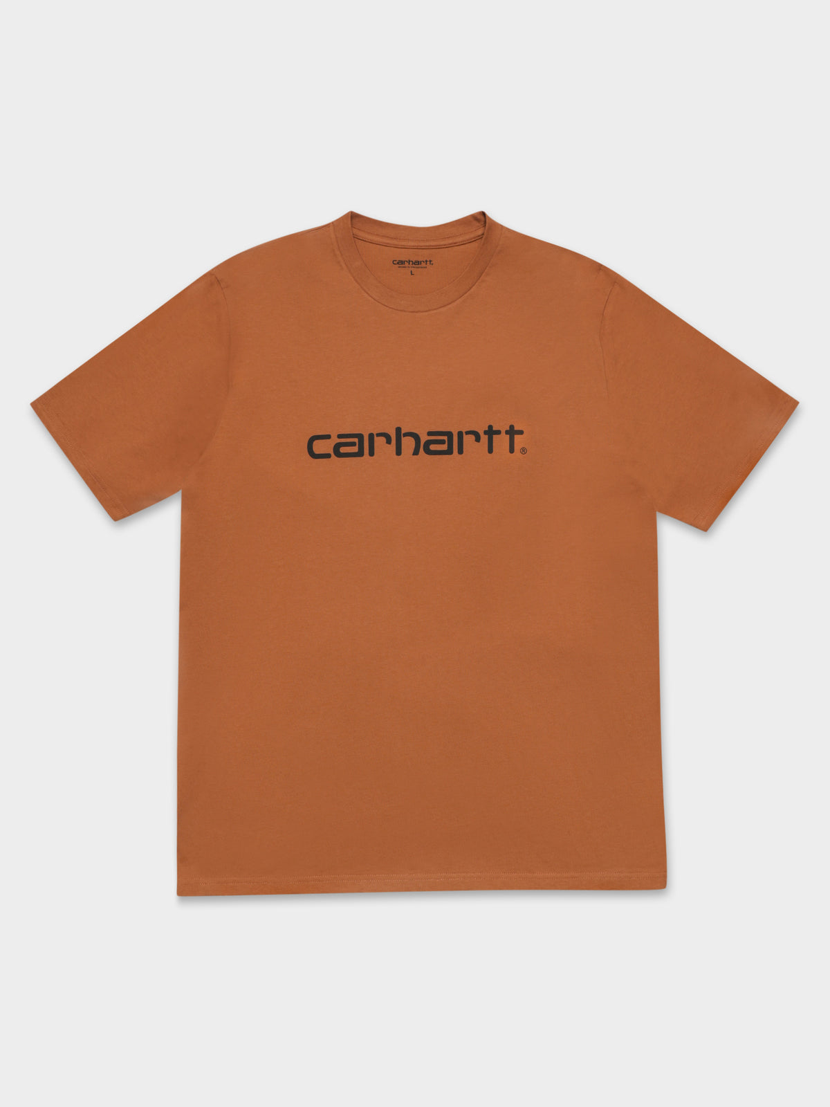 Short Sleeve Script T-Shirt in Brown