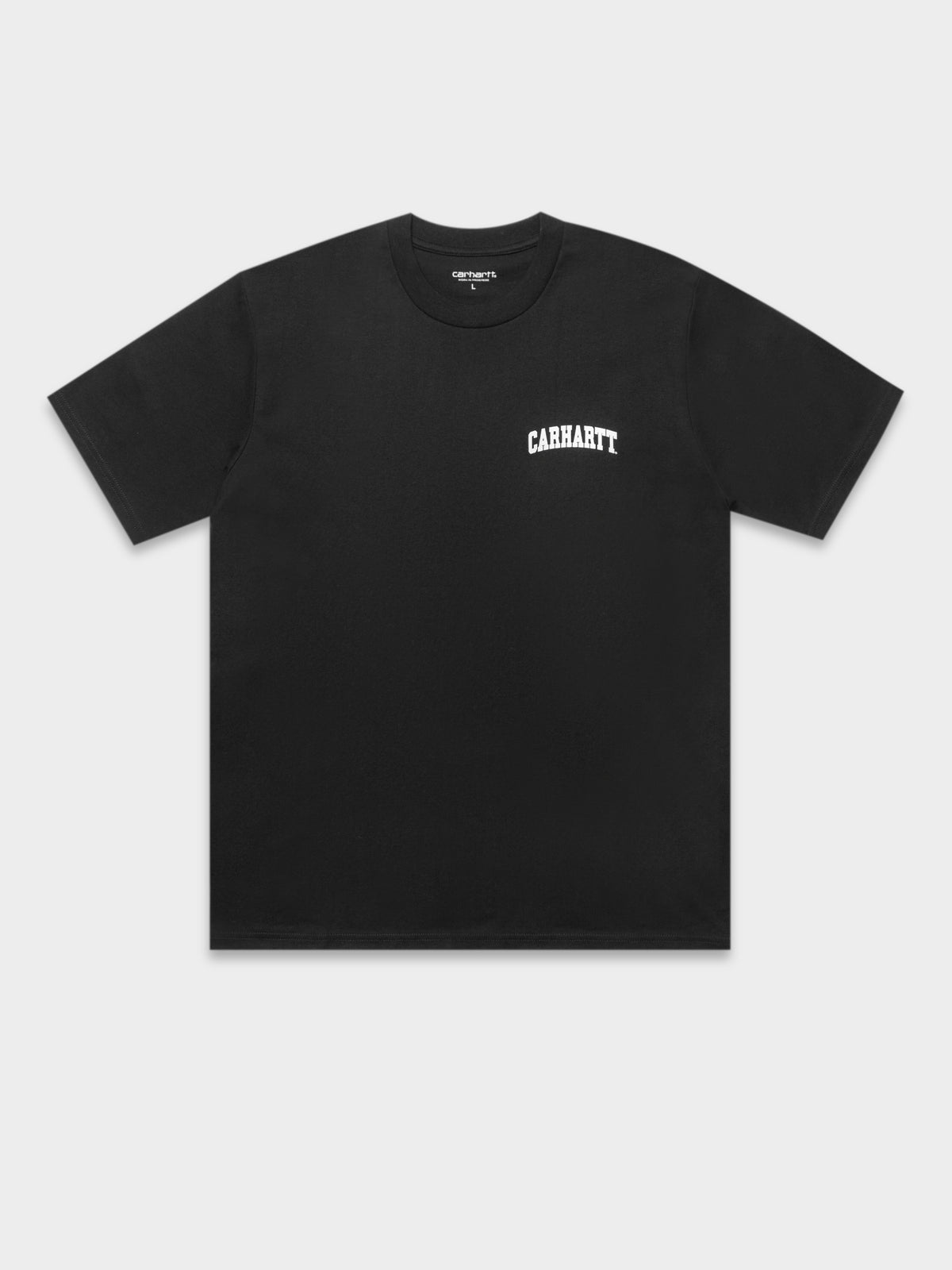 Short Sleeve University Script T-Shirt in Black &amp; White