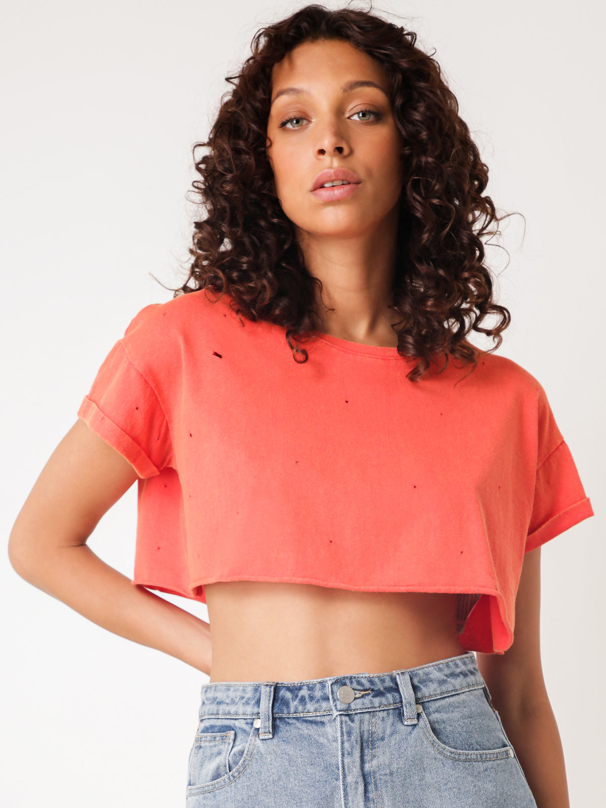 Sublime Cropped T-Shirt in Orange