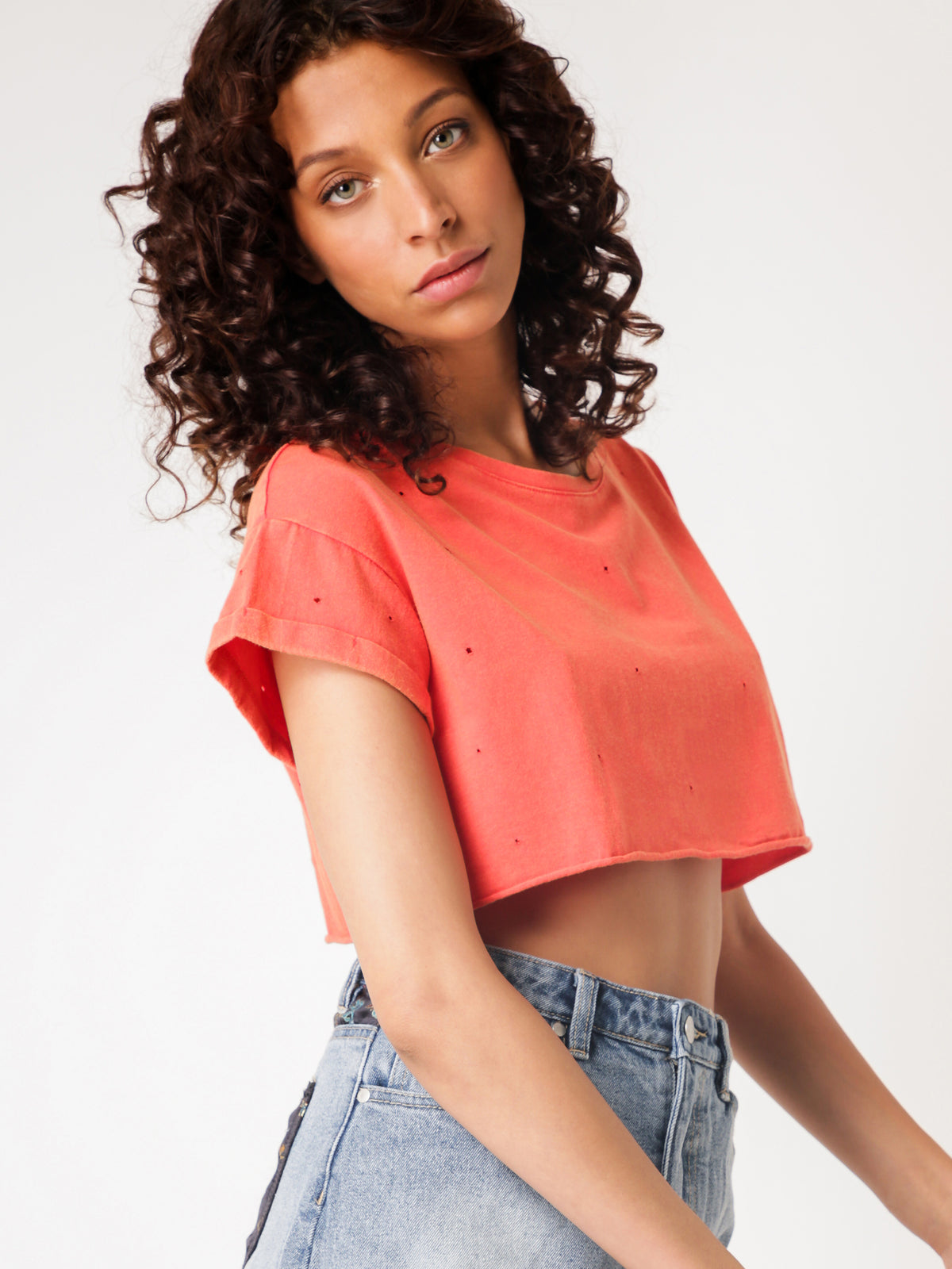 Sublime Cropped T-Shirt in Orange