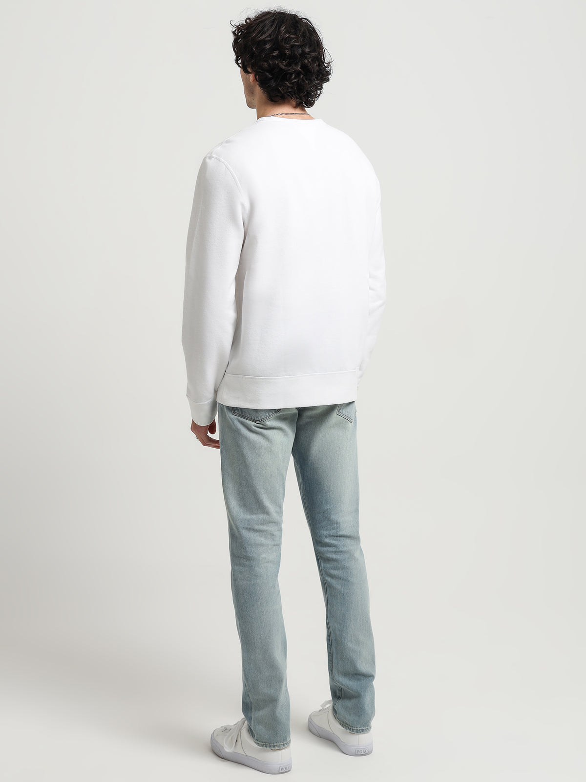 Polo Fleece Sweatshirt in White