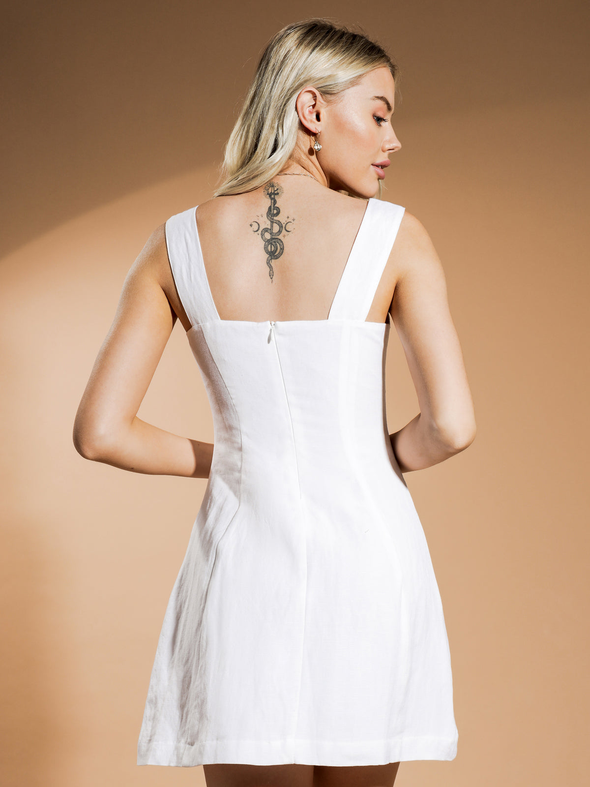 Laura Linen Dress in Vanilla