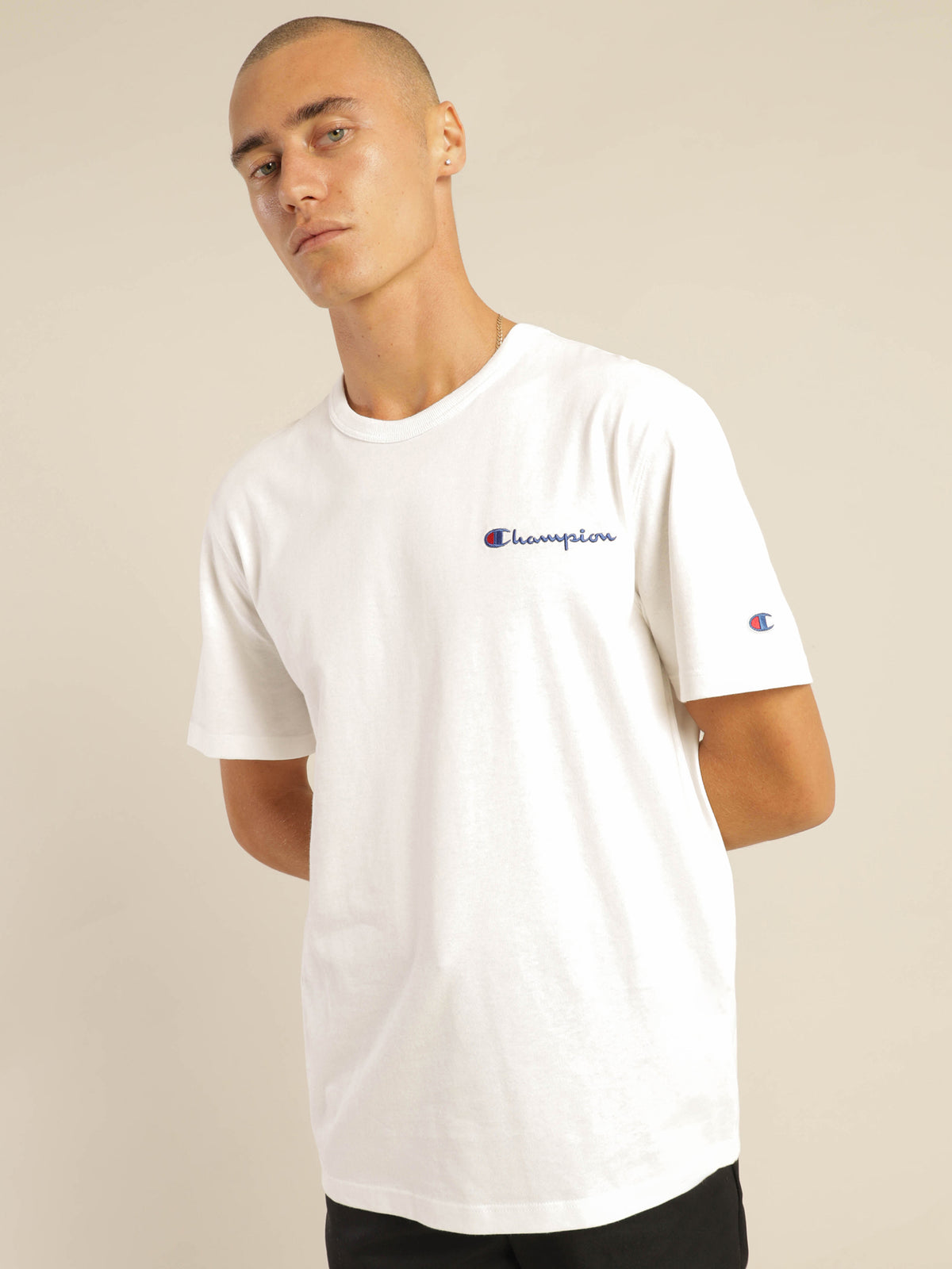 Small Script Heritage T-Shirt in White