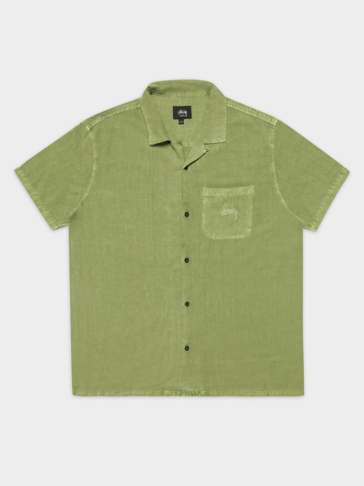 Pigment Linen Short Sleeve Shirt in Fern