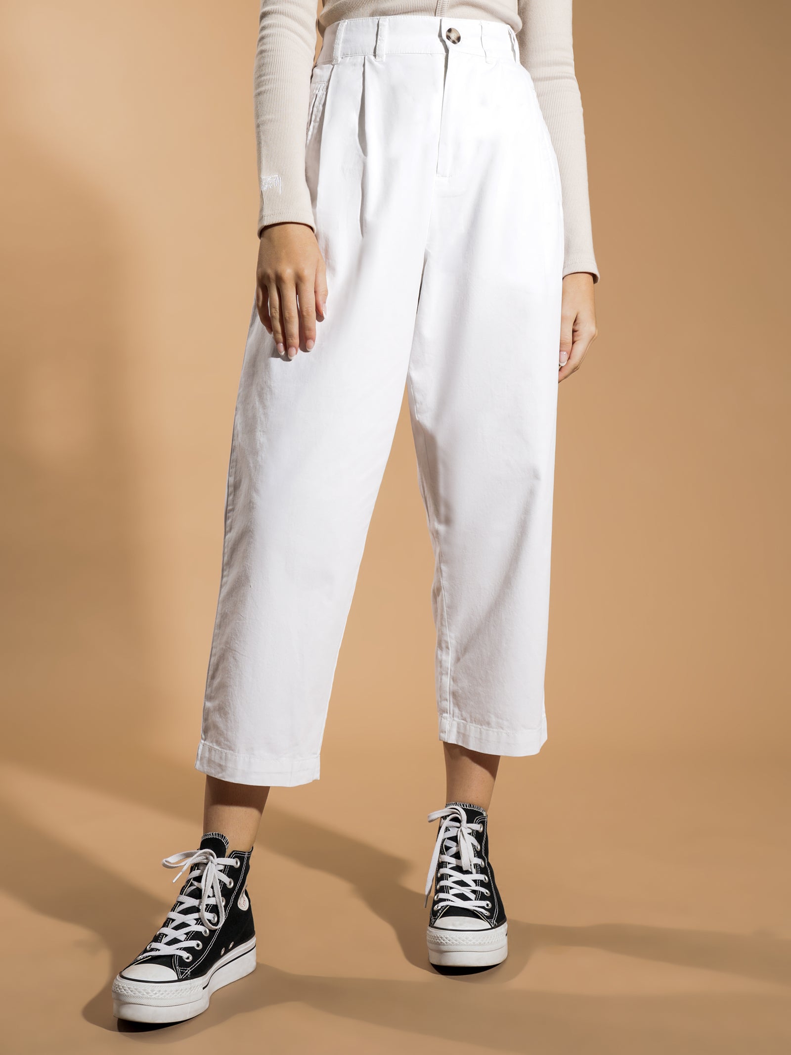 Brentwood Pleated Crop Pants