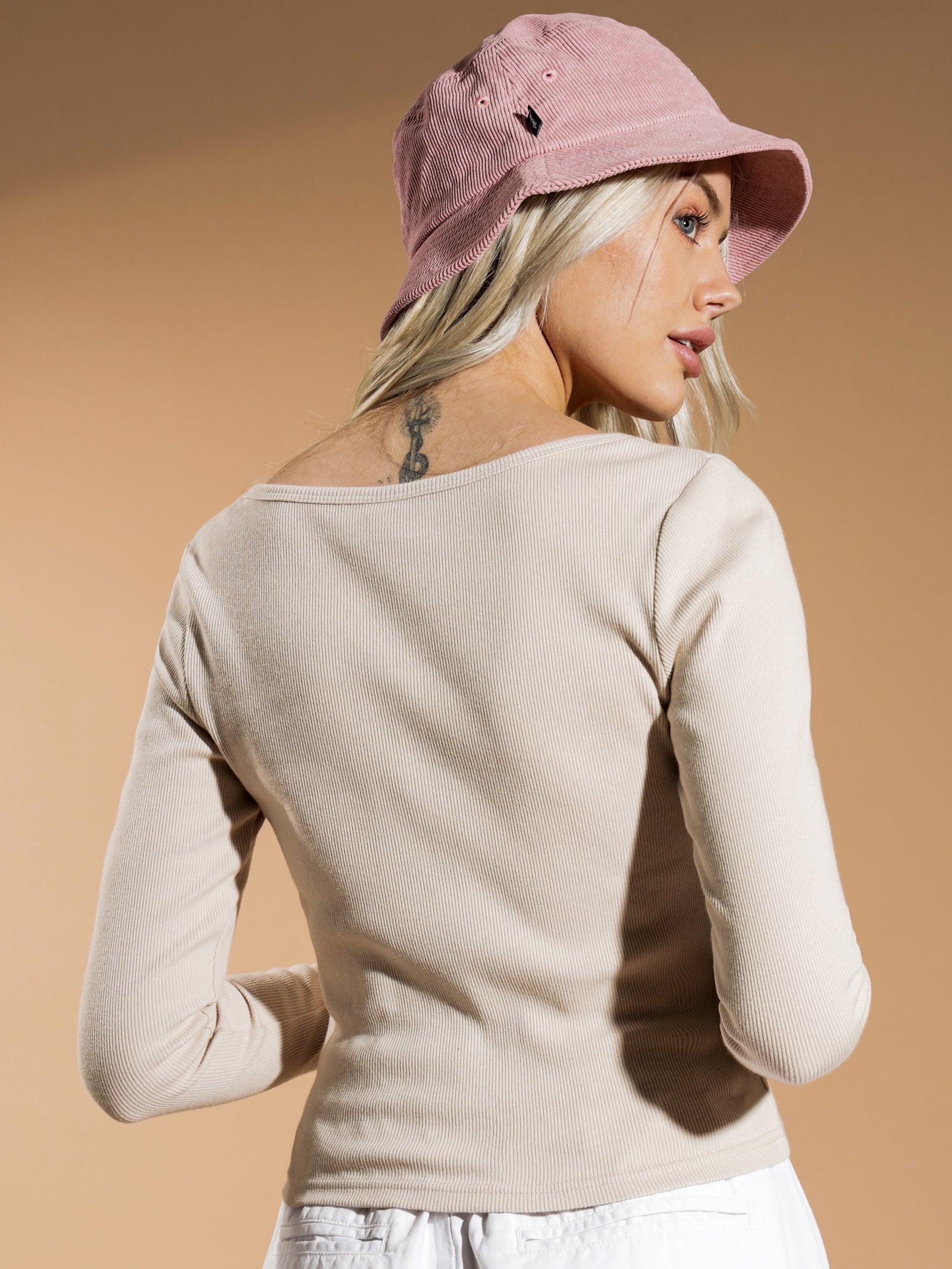 Mission Rib Button Through Top