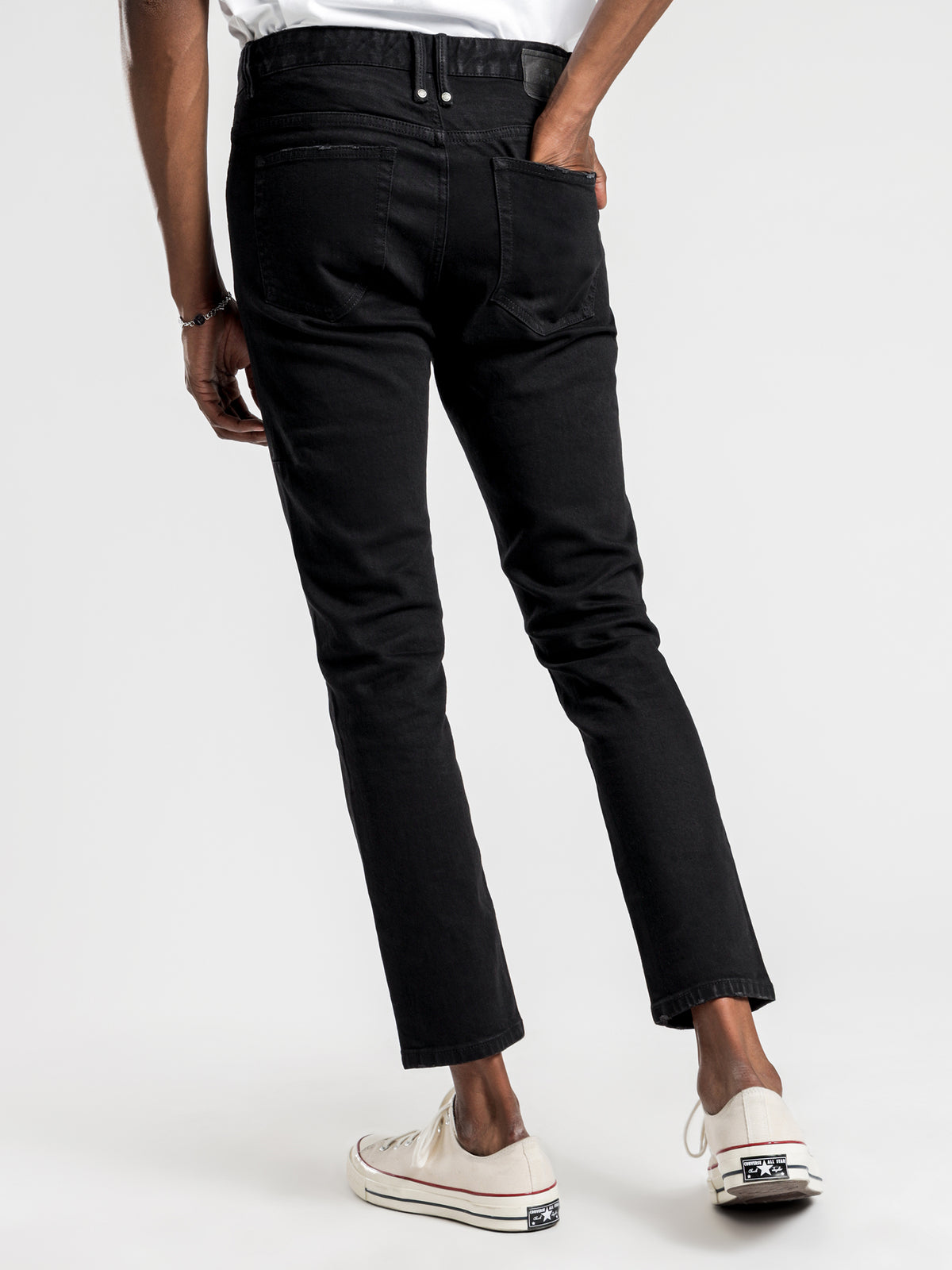Thrills Bones Mid-Rise Straight Leg Jeans | Black