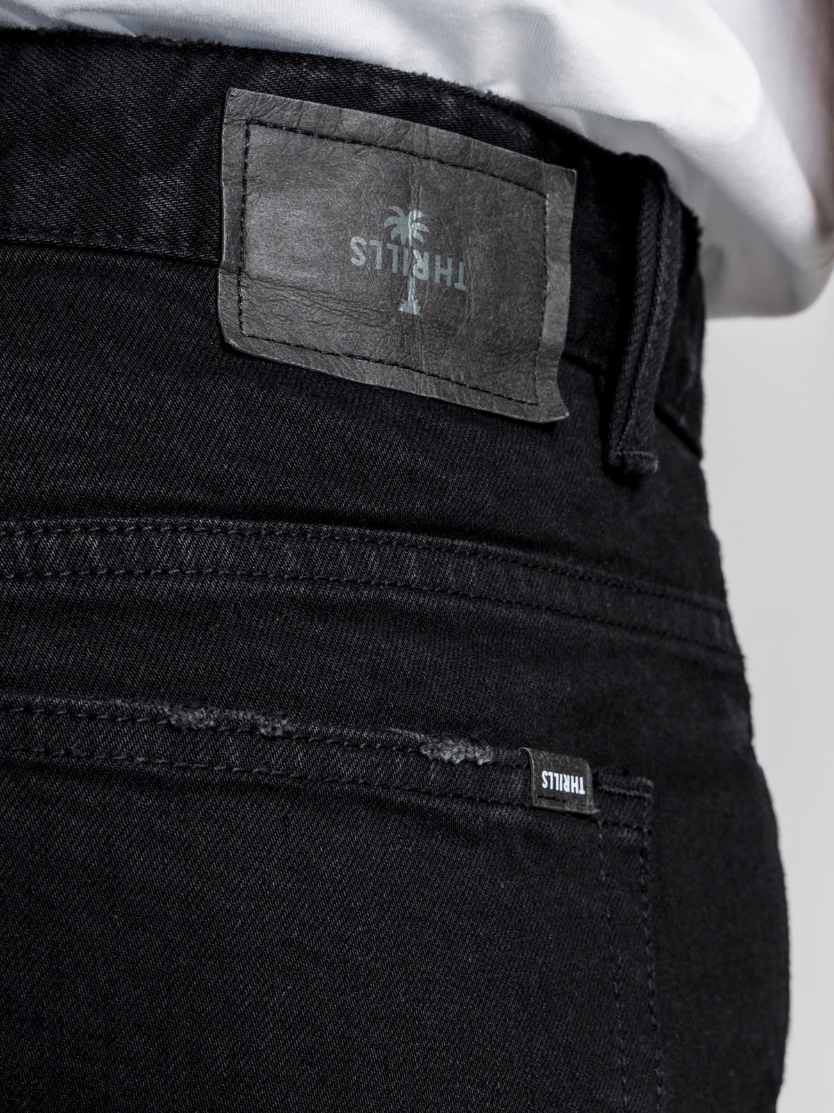 Thrills Bones Mid-Rise Straight Leg Jeans | Black