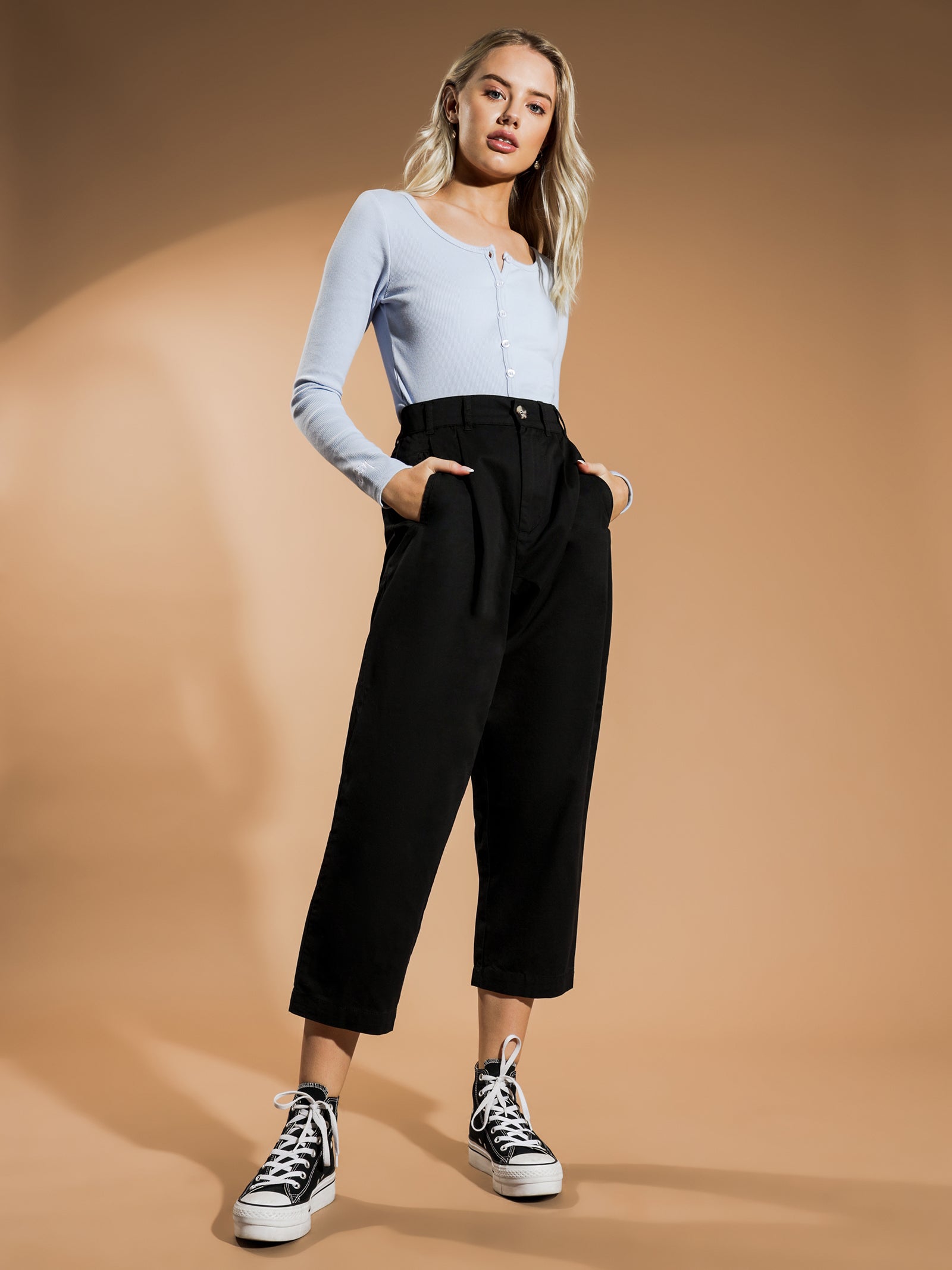 Mission Rib Button Through Top