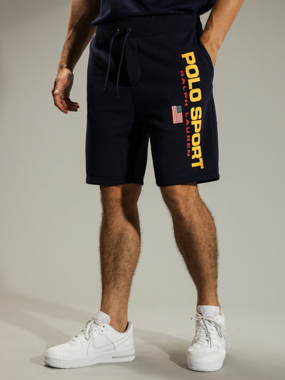 Logo Print Track Shorts