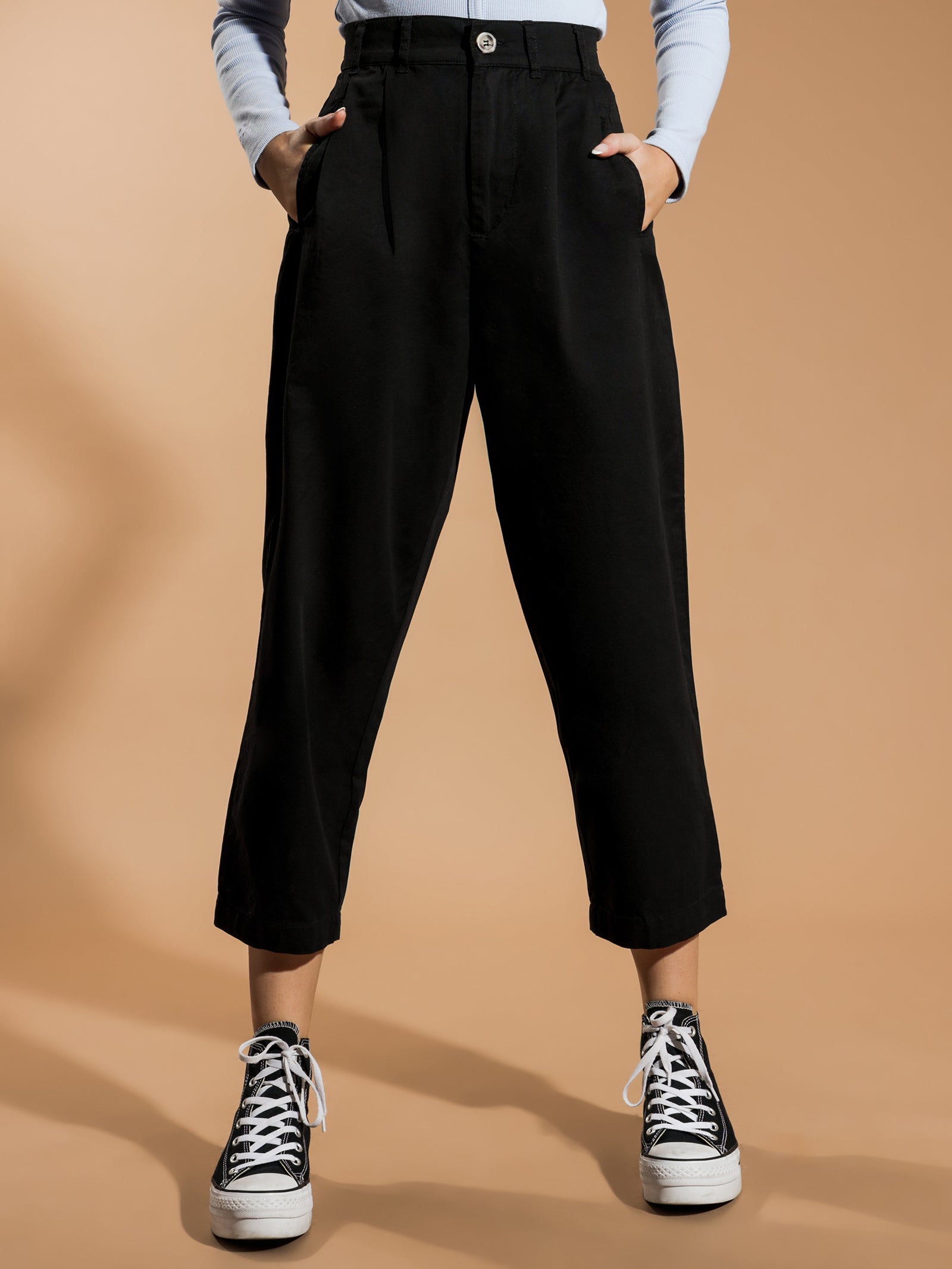 Brentwood Pleated Crop Pants