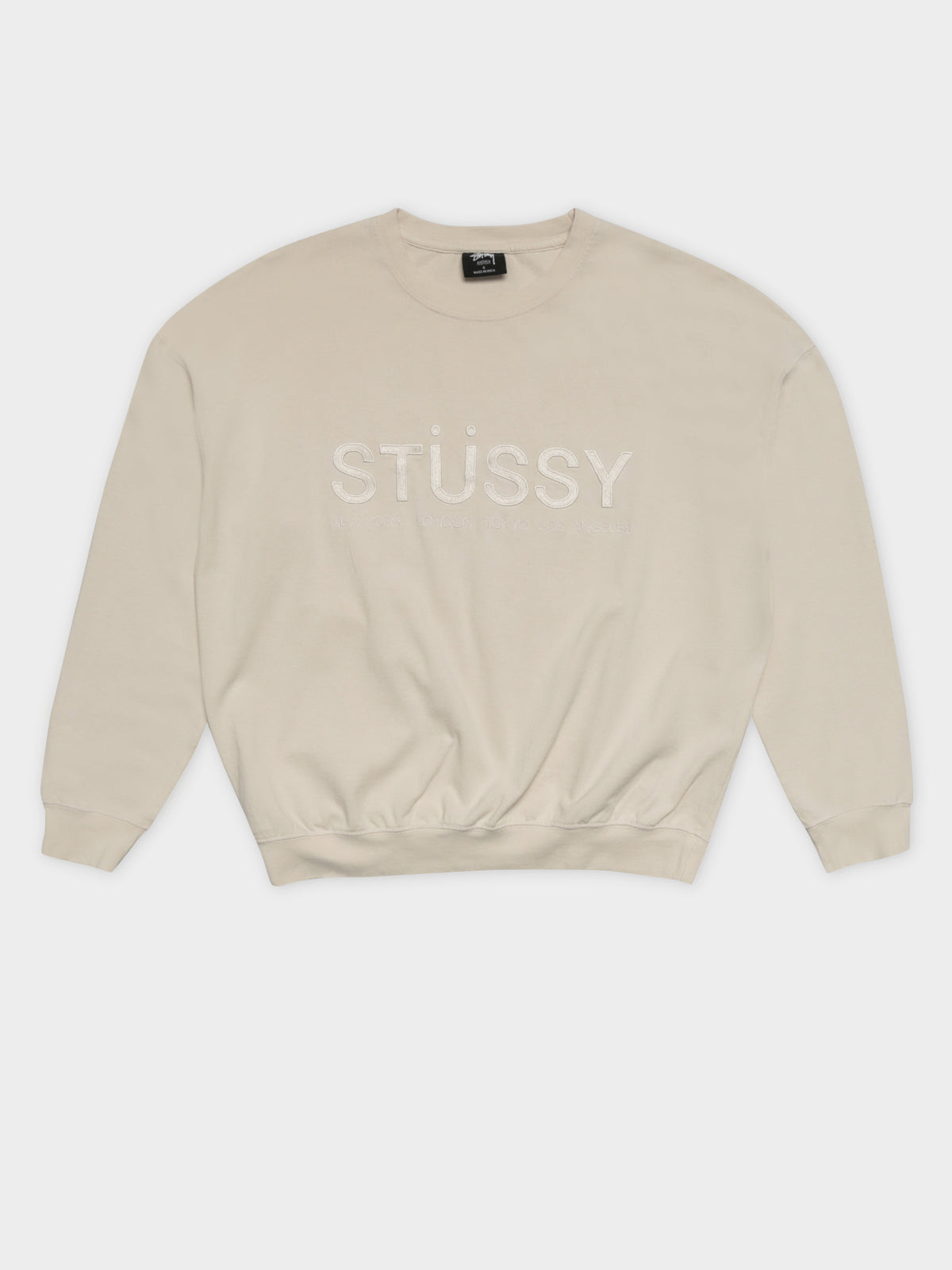 Trail Embroidered Rugby Sweat in White Sand