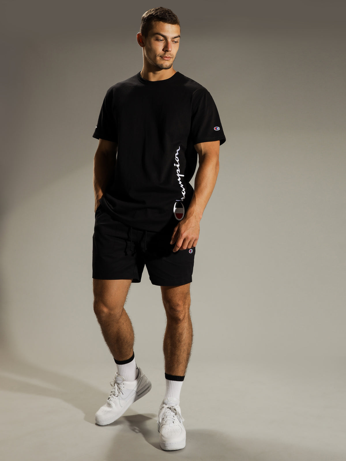Champion Heritage T-Shirt With Script | Black