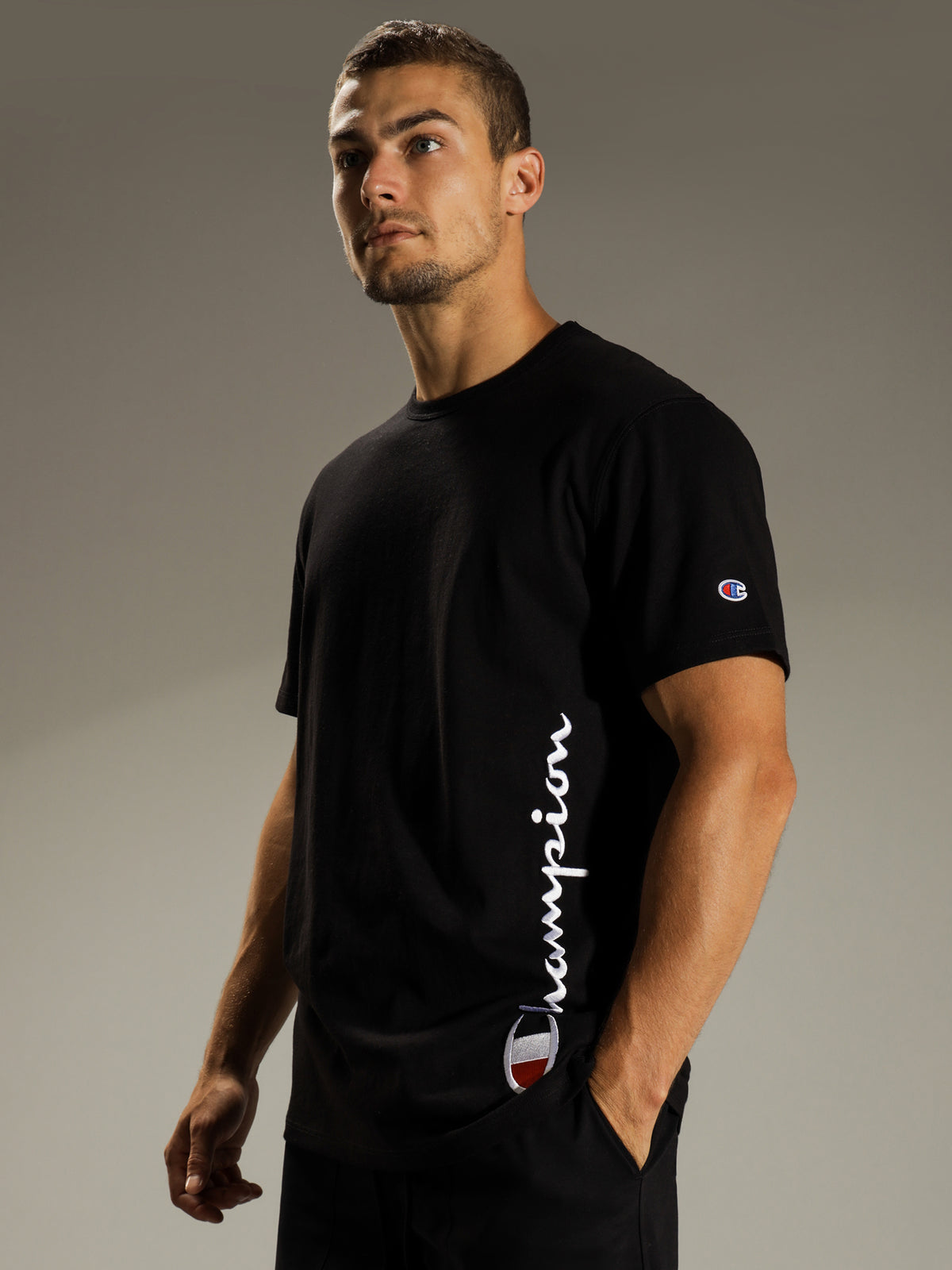 Champion Heritage T-Shirt With Script | Black
