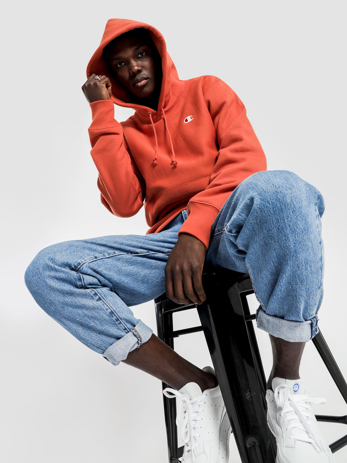Champion Reverse Weave Hoodie in Ambitious Orange | Orange