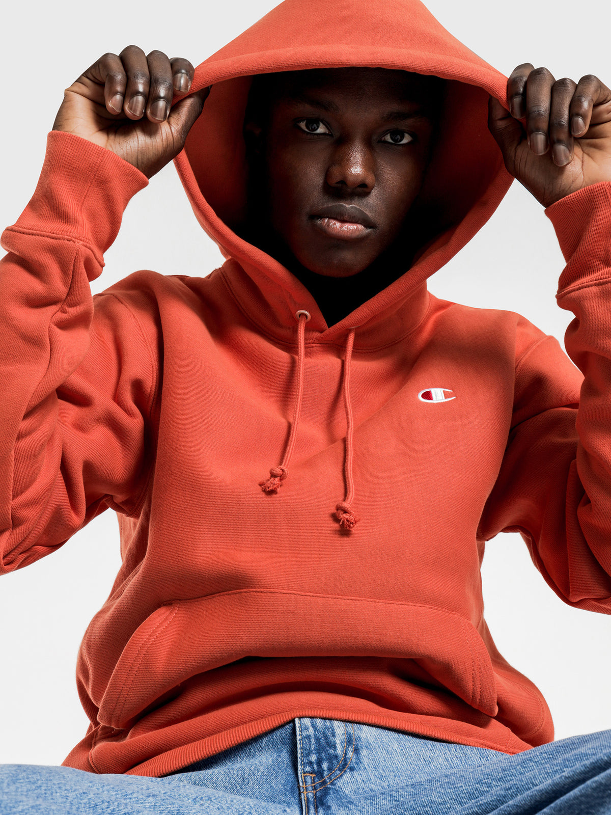 Champion Reverse Weave Hoodie in Ambitious Orange | Orange