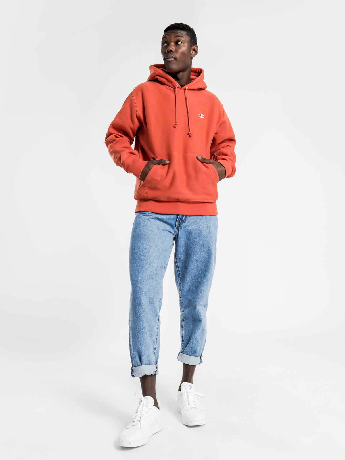 Champion Reverse Weave Hoodie in Ambitious Orange | Orange