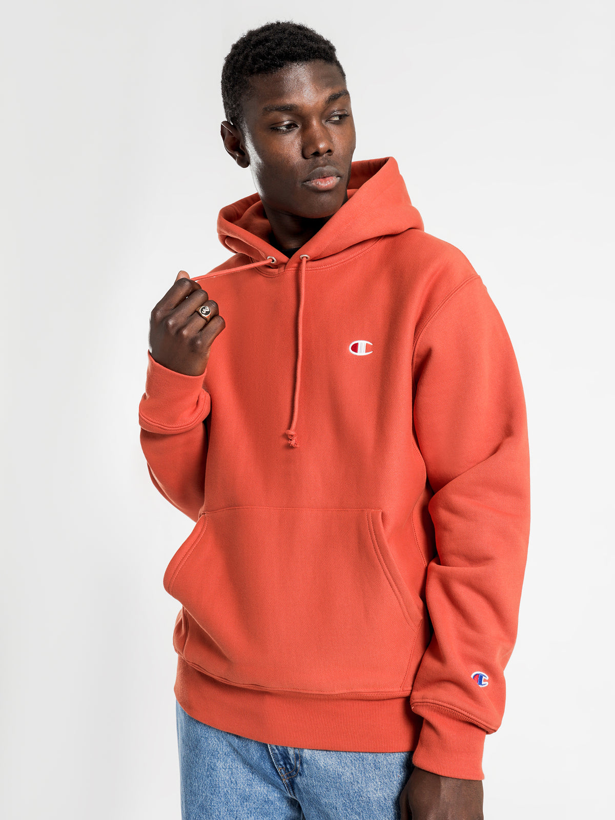 Champion Reverse Weave Hoodie in Ambitious Orange | Orange