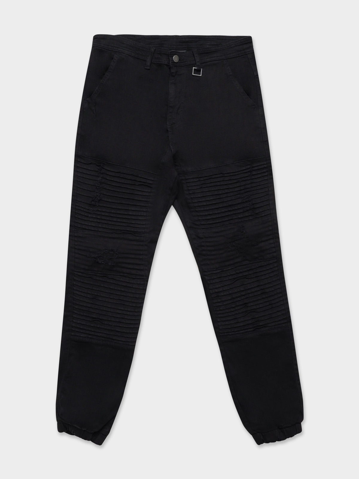 Falcon Moto Denim Jeans in Black