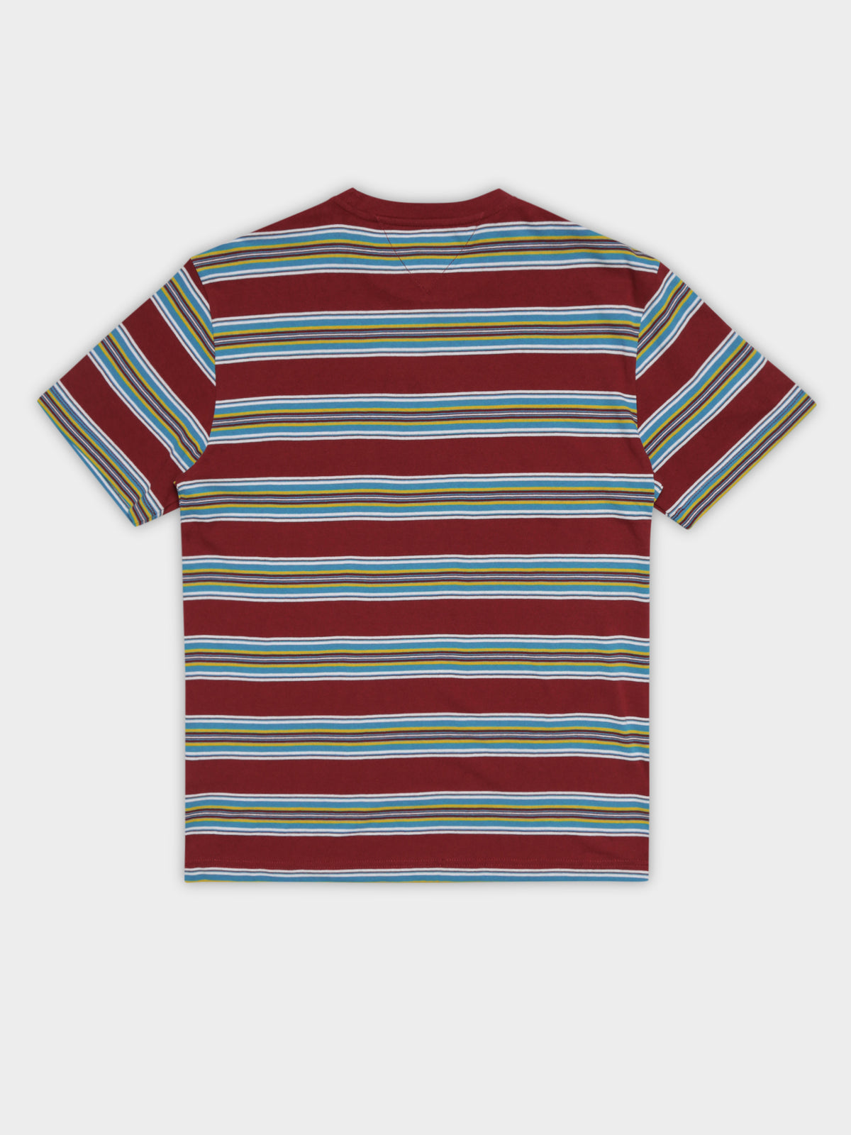 Stripe Layout T-Shirt in Wine Red