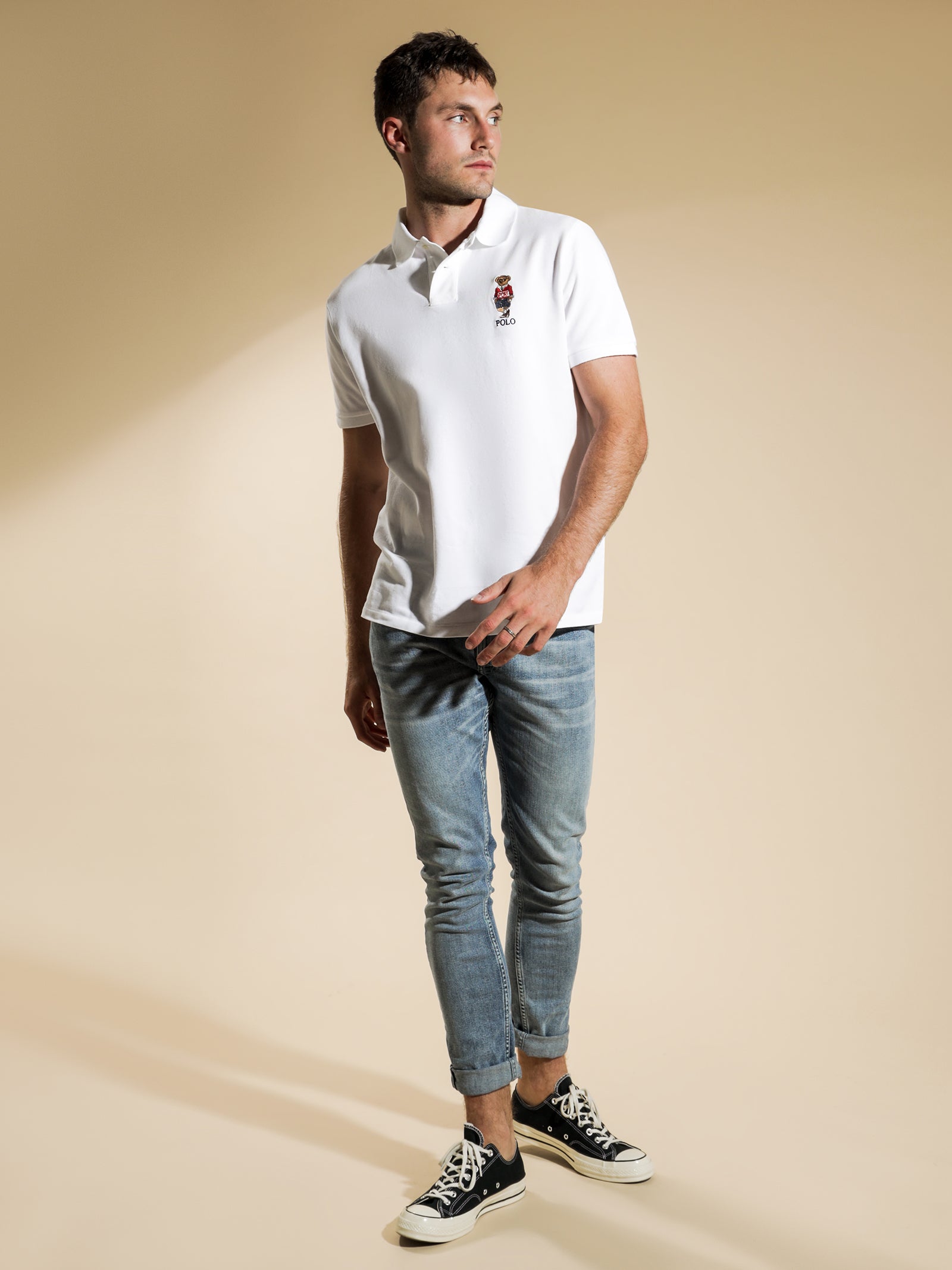 Polo Sport Bear Slim-Fit Polo Shirt in White