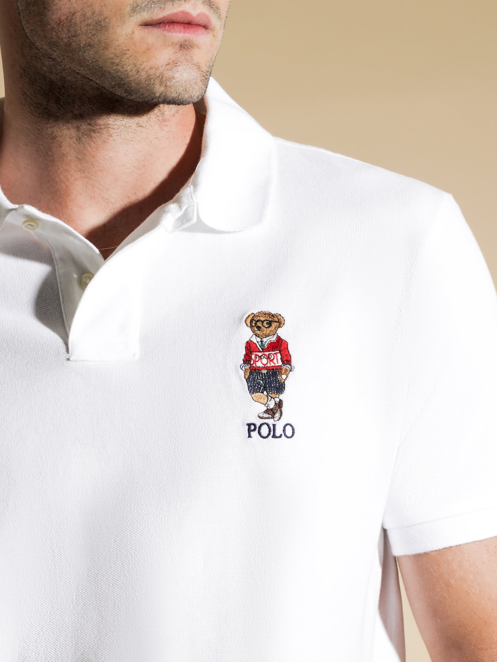Polo Sport Bear Slim-Fit Polo Shirt in White