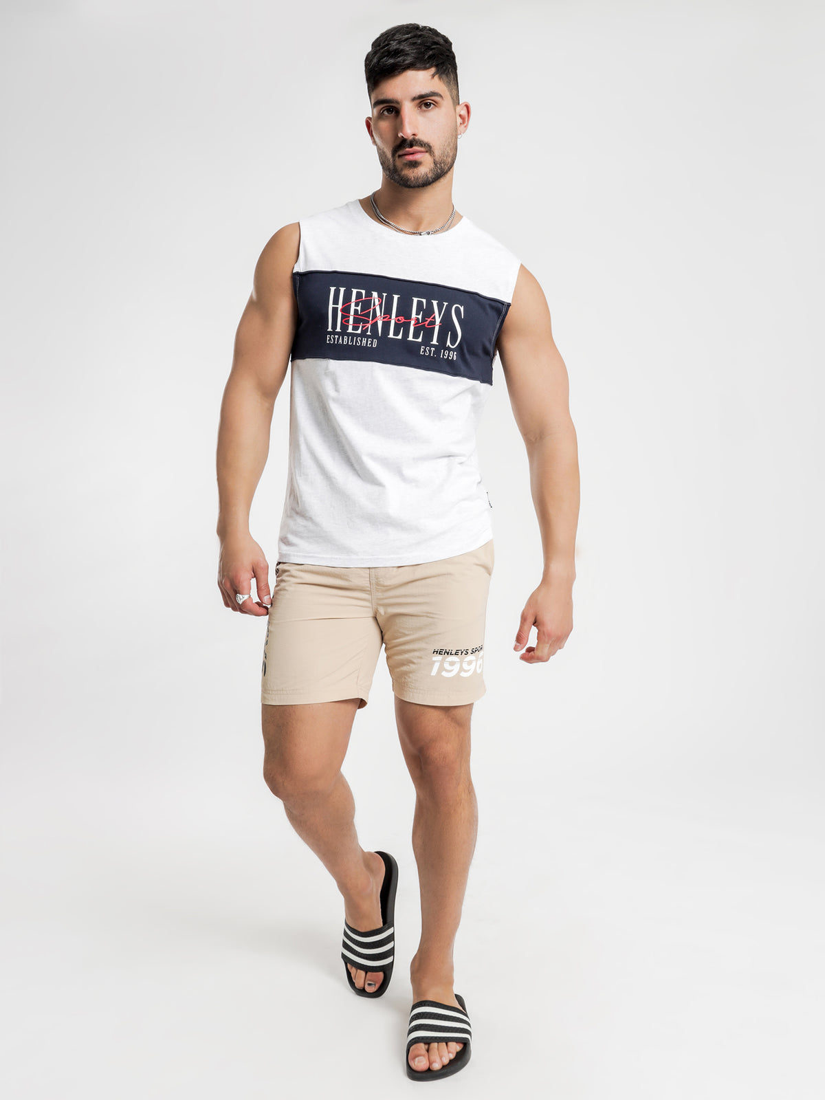 College Muscle Tee in Snow Marle