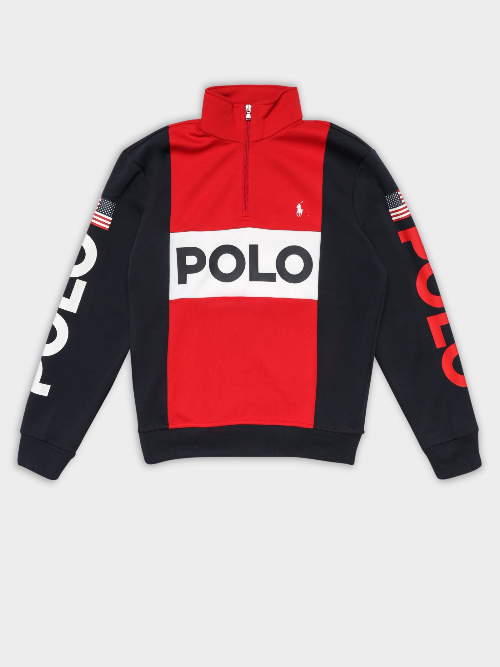 Colour Block Half Zip sweater