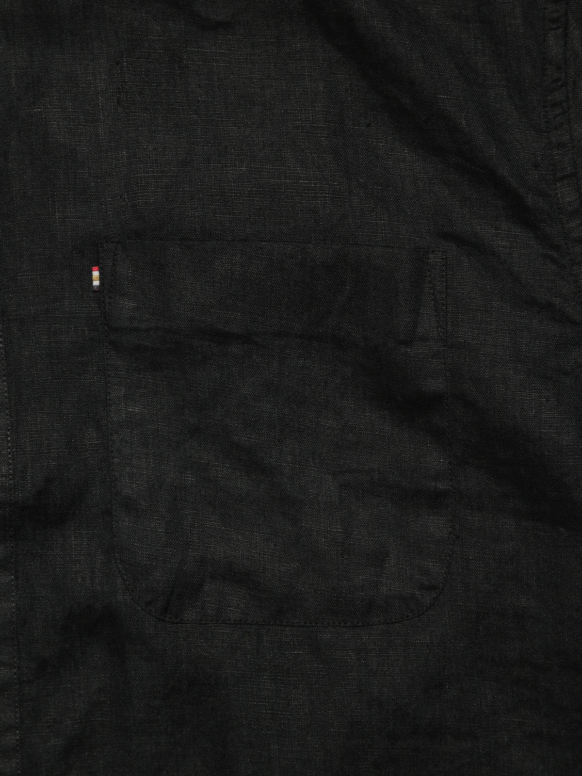 Hampton Linen Short Sleeve T-Shirt in Black