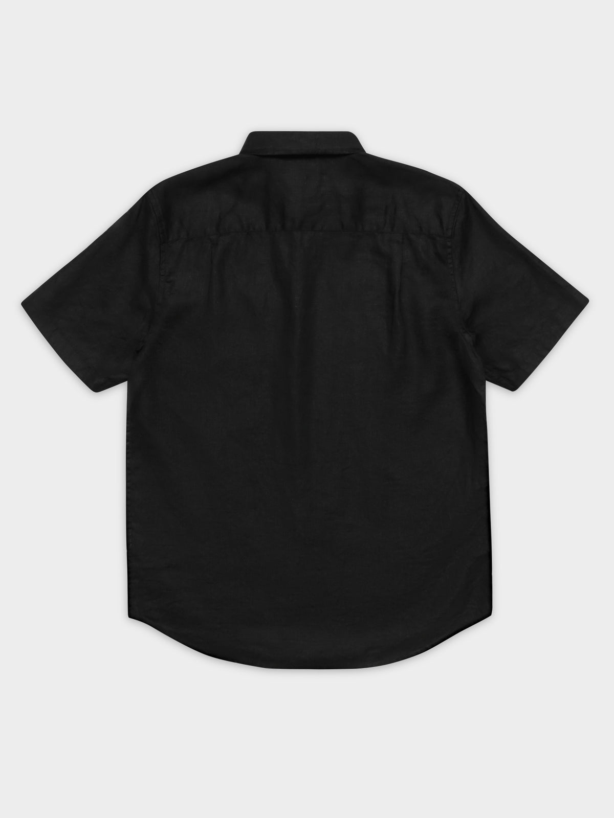 Hampton Linen Short Sleeve T-Shirt in Black