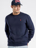 Fleece Longsleeve Sweater in Navy