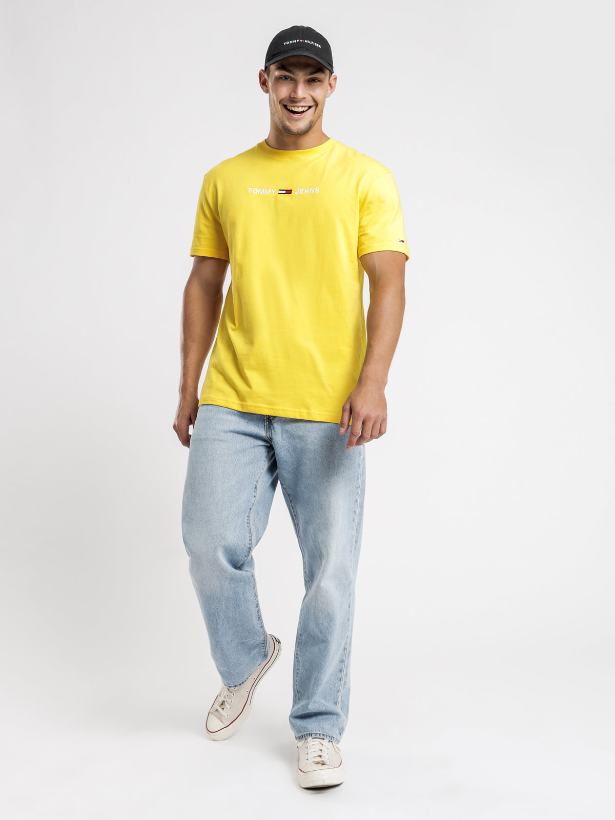 Straight Logo T-Shirt in Star Fruit Yellow