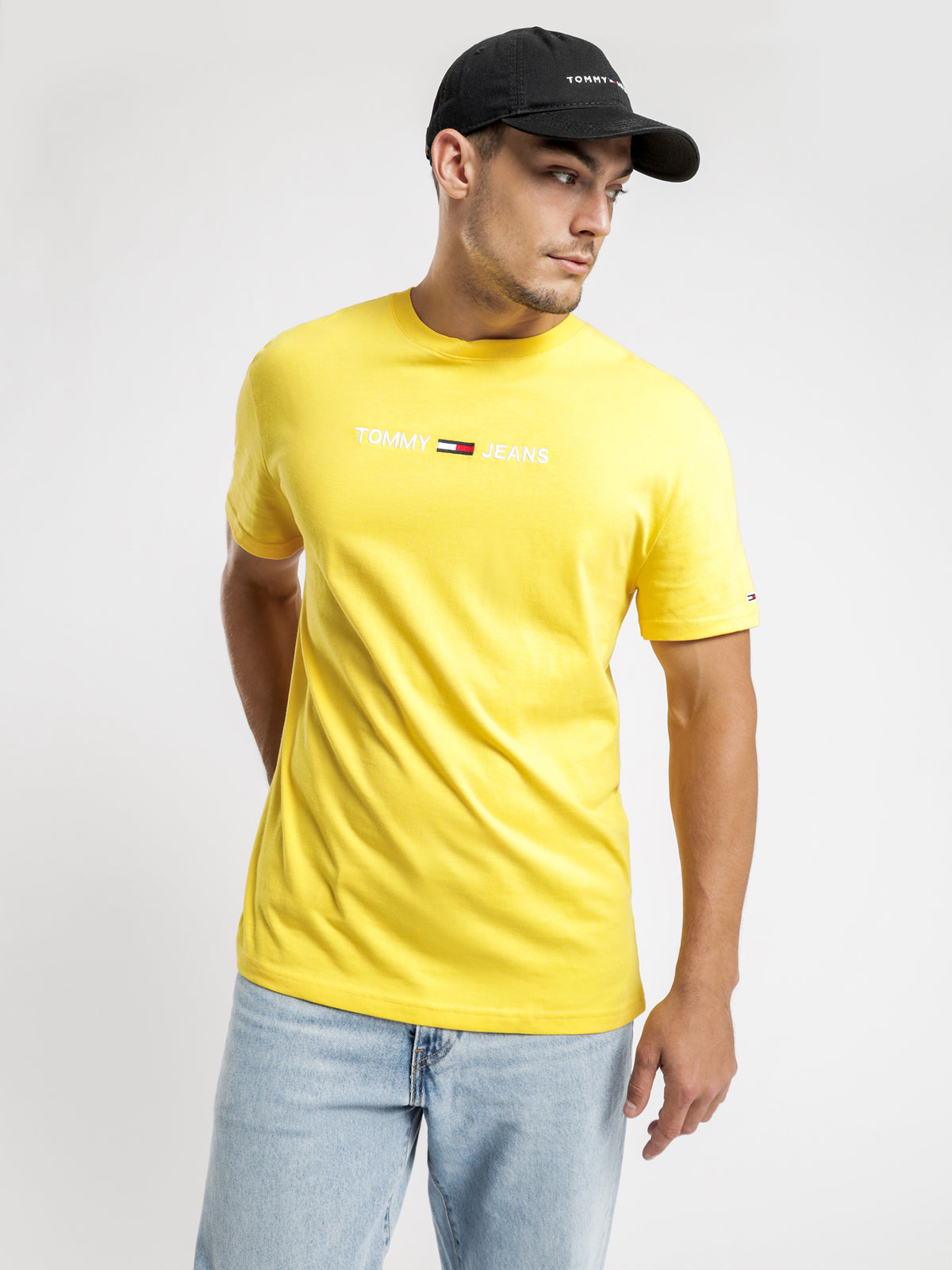 Straight Logo T-Shirt in Star Fruit Yellow