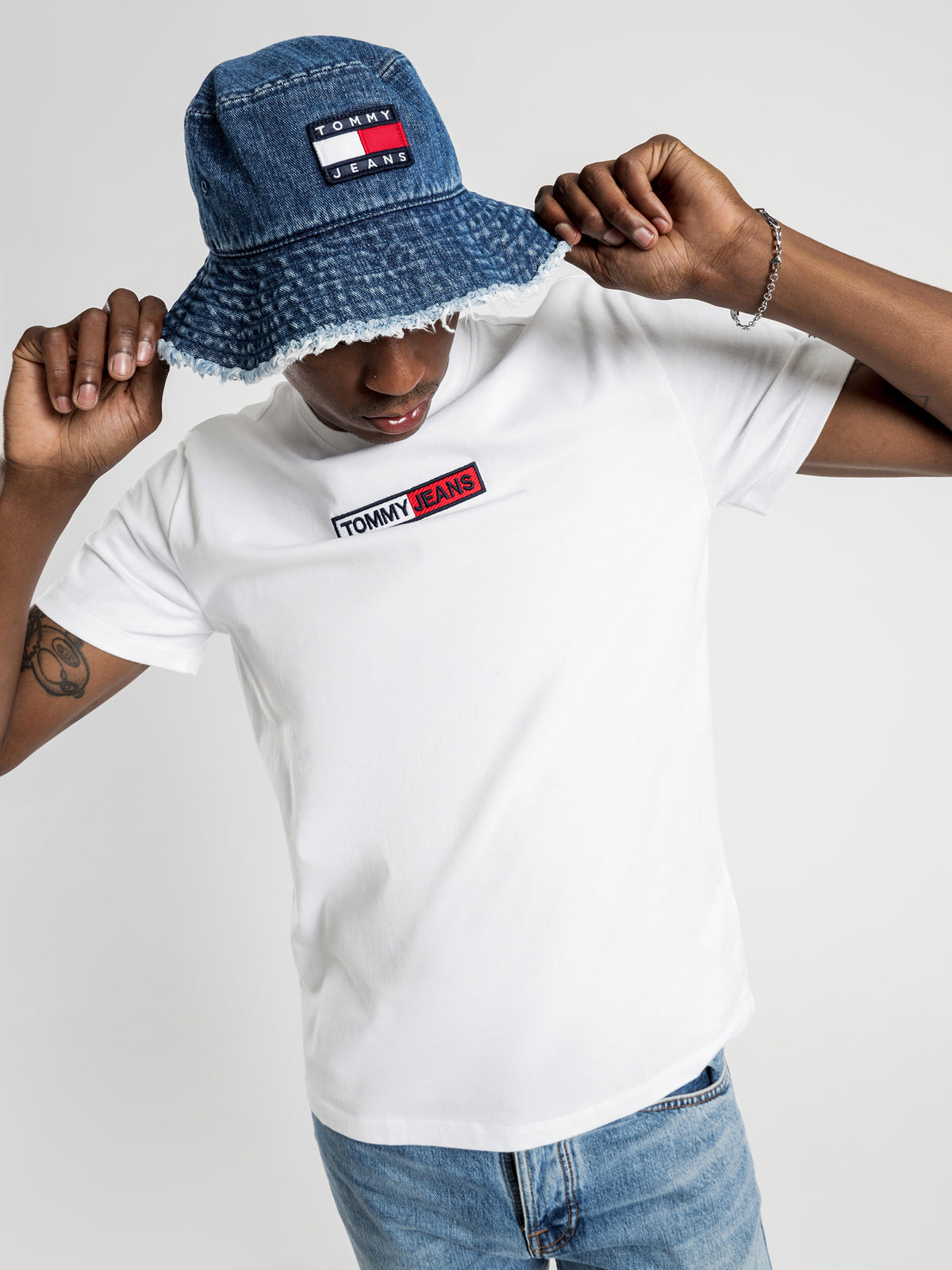 Embroidered Box Logo T-Shirt in White