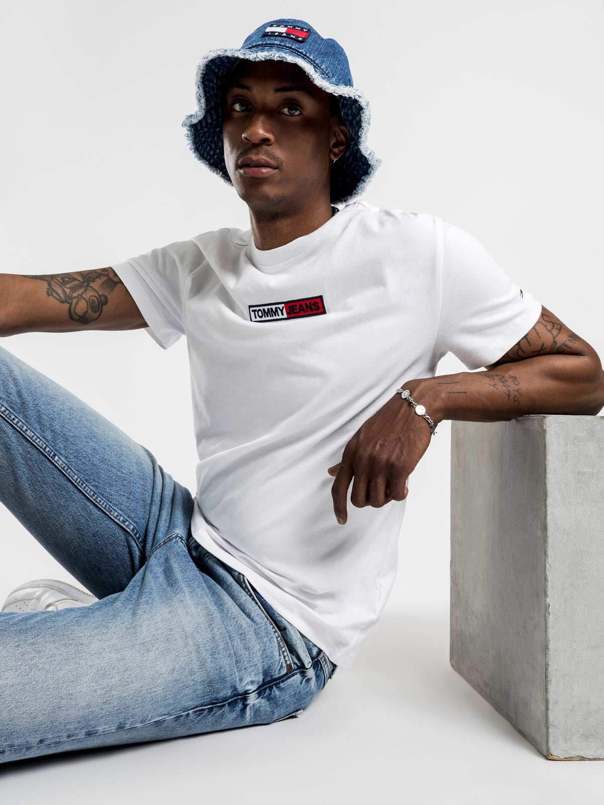 Embroidered Box Logo T-Shirt in White
