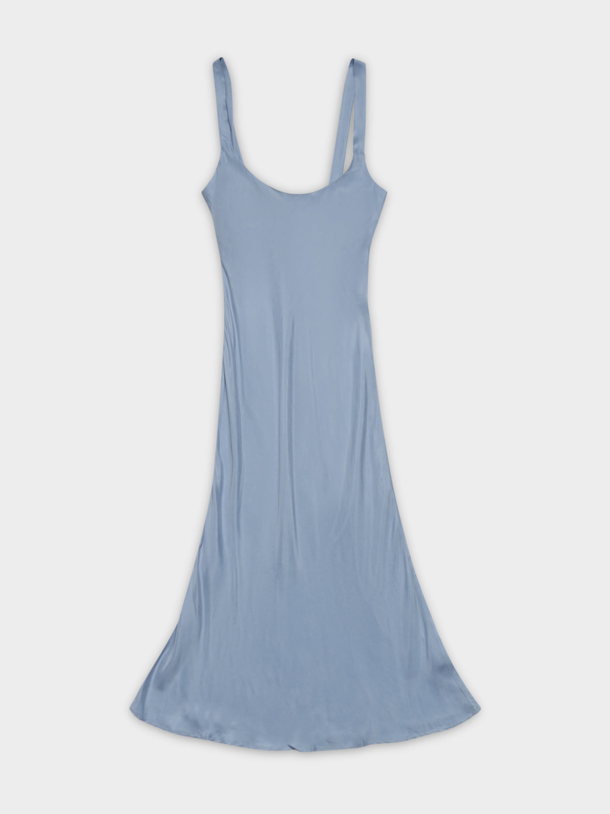 Esme Cupro Slip Dress in Steel Blue