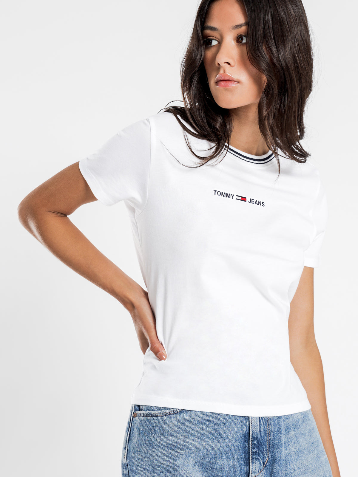 Summer Logo Ringer T-Shirt in White