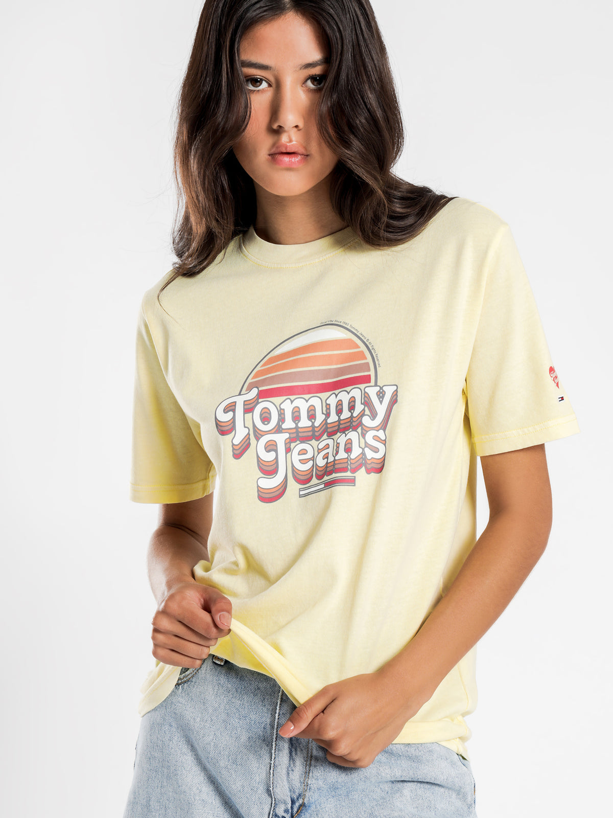 Summer Retro Logo T-Shirt in Lemon Chiffon