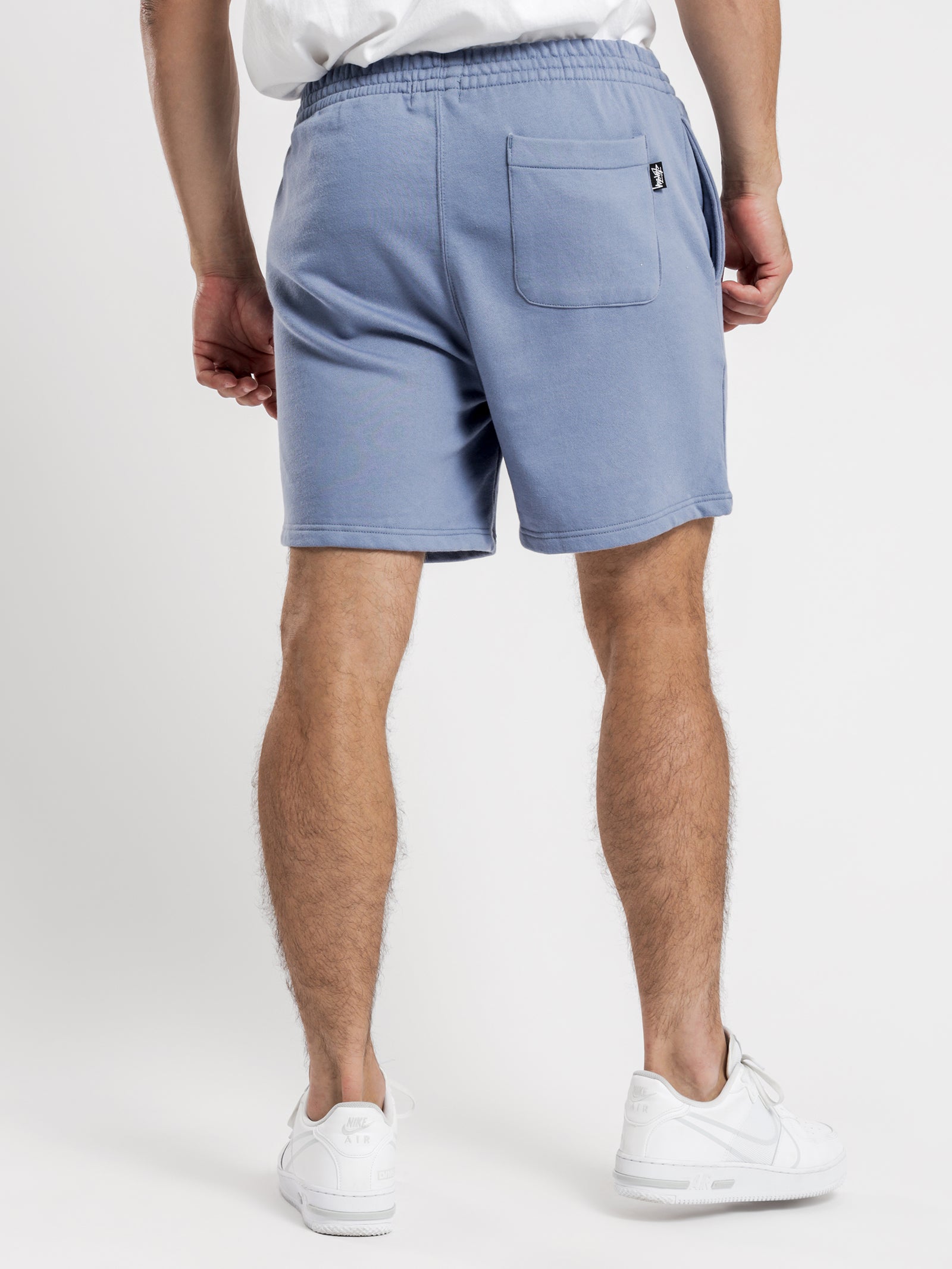 Text Fleece Shorts in Blue