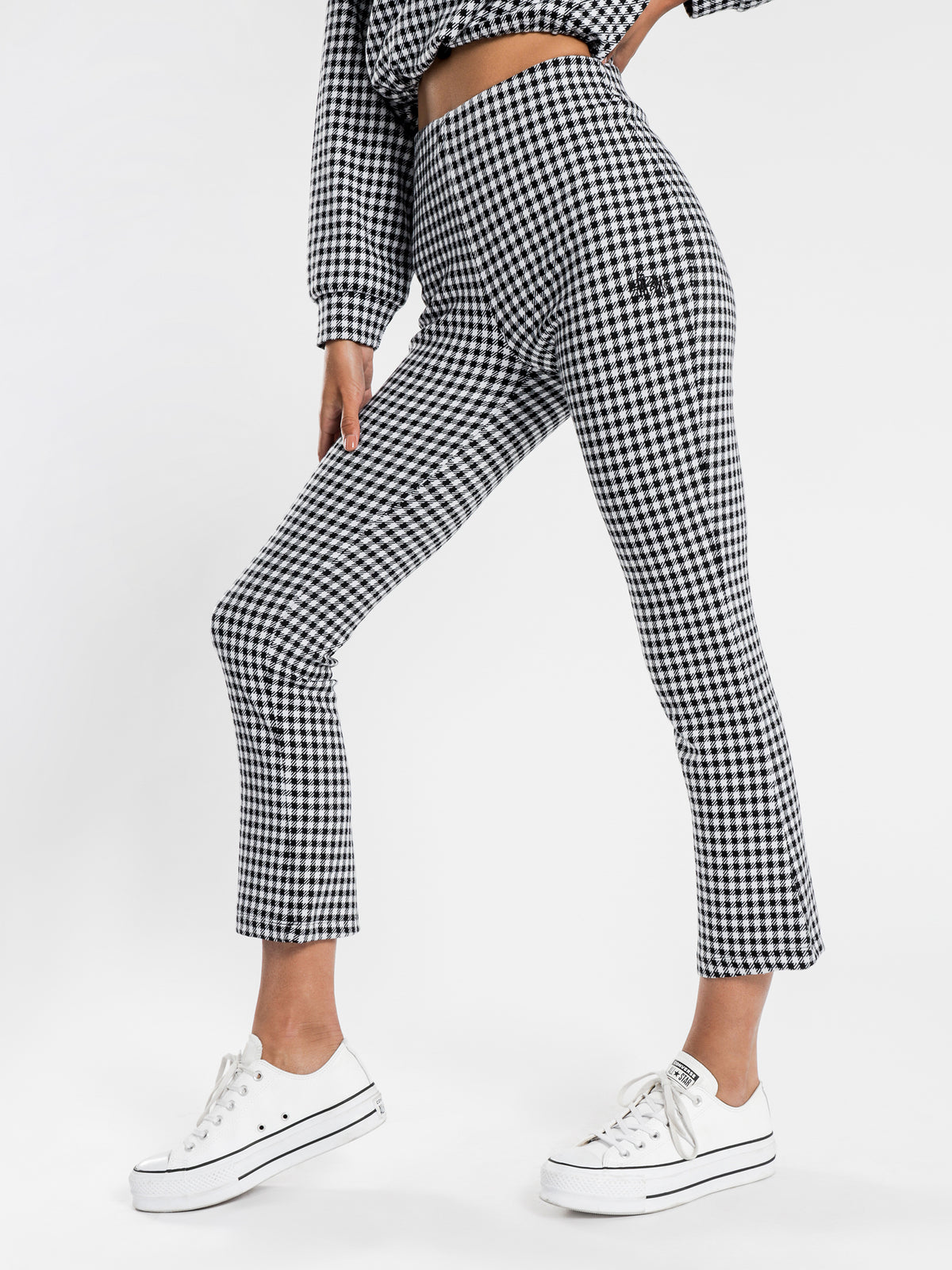 Montrose Knitted Check Pant in Black
